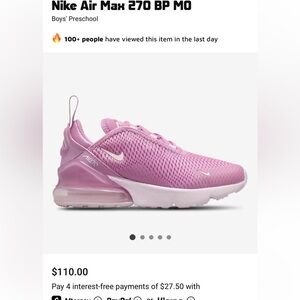 Nike Air Max 270 BP MO in Magic Flamingo/Pink Size 13